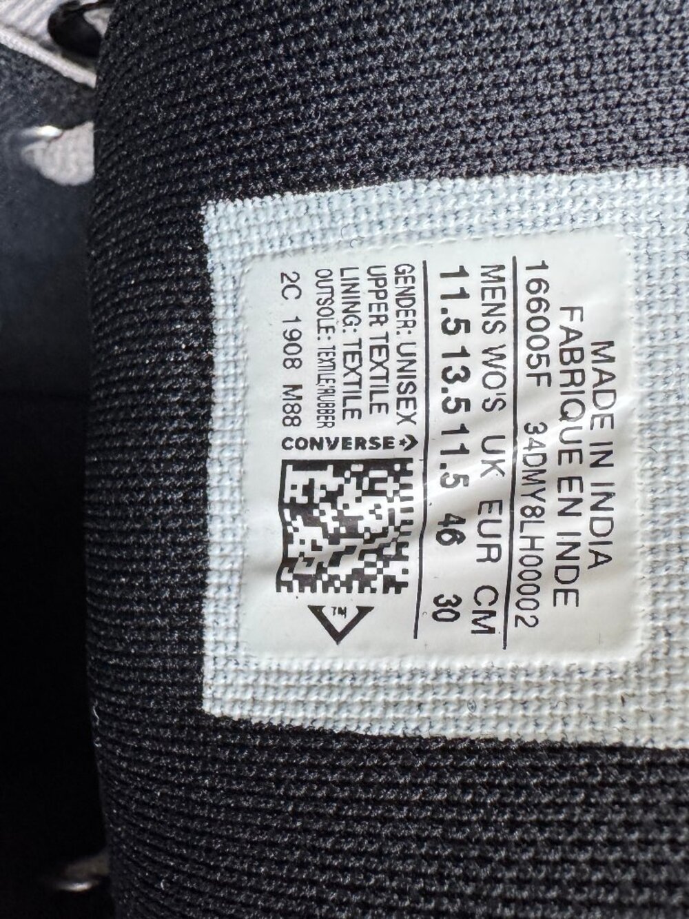 Converse Chuck Taylor All Star High Top Gray Black Men’s 11.5 Sneakers NWOT - Picture 3 of 11